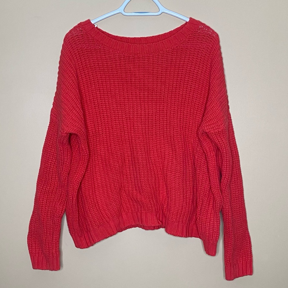 Pink/Salmon Express sweater.